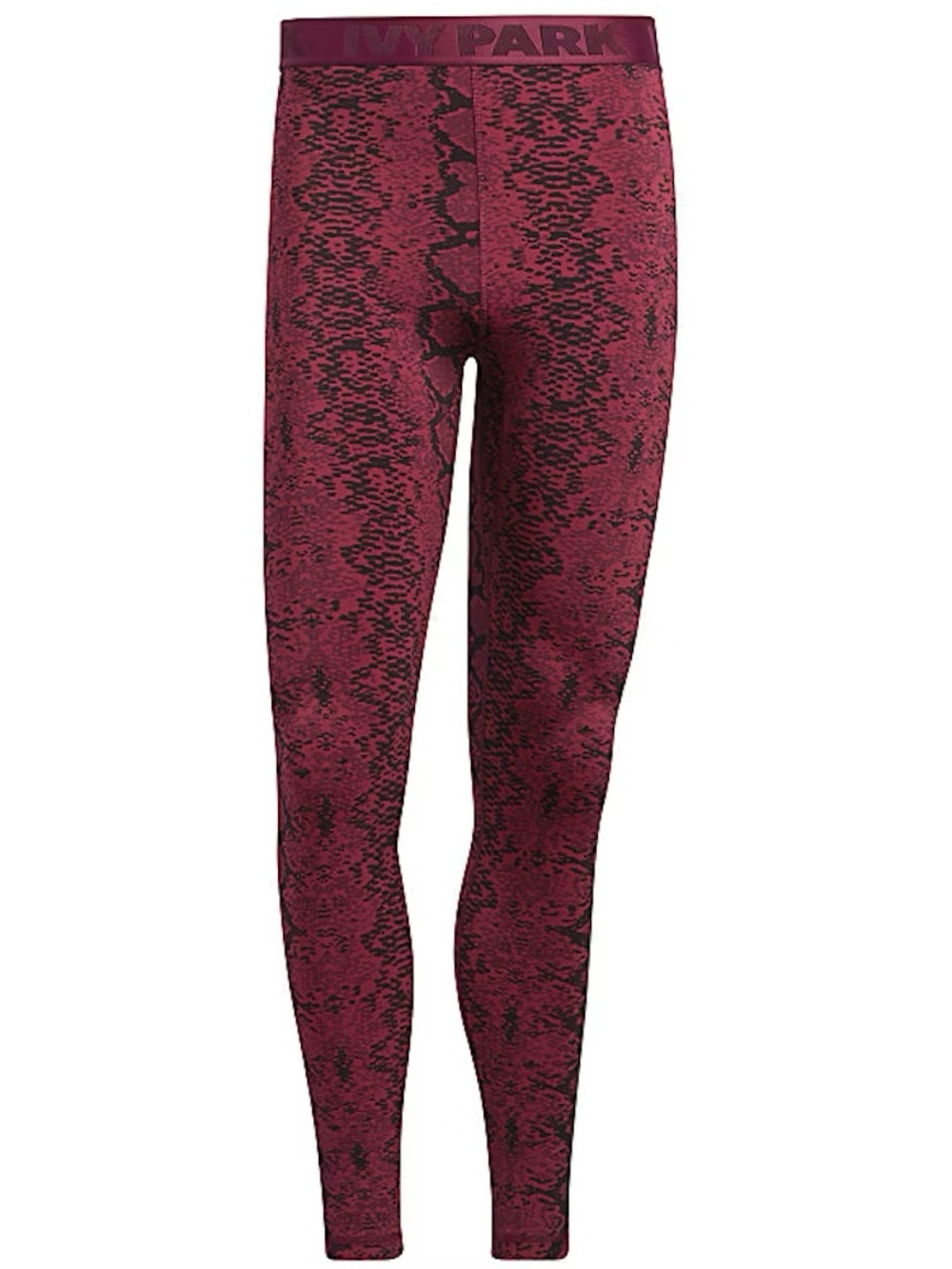 IVY PARK Maroon and Black Snake-Print Leggings